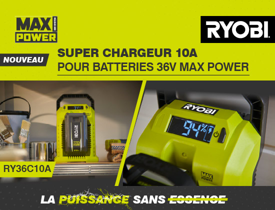 Super chargeur 36V MAX POWER RY36C10A Ryobi