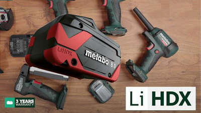 Batteries 18 V LiHDX Metabo avec technologie Tabless 